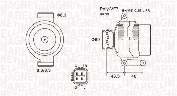 MAGNETI MARELLI Генератор 063731726010